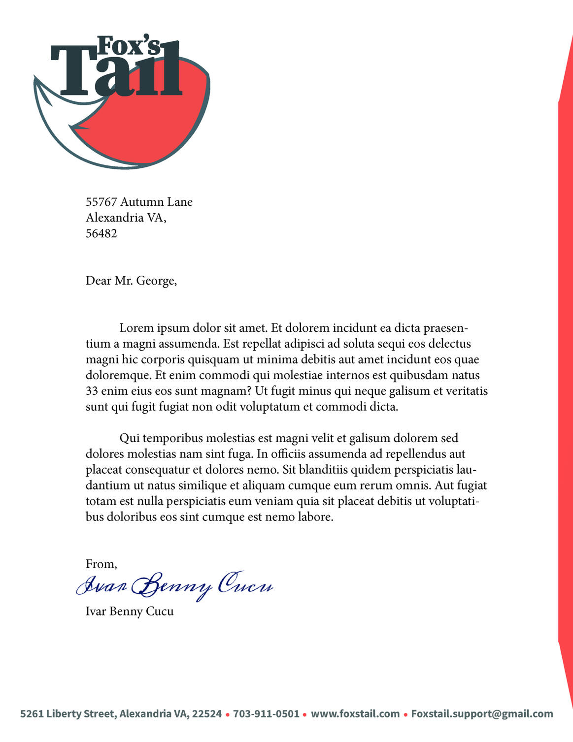 Letter Front